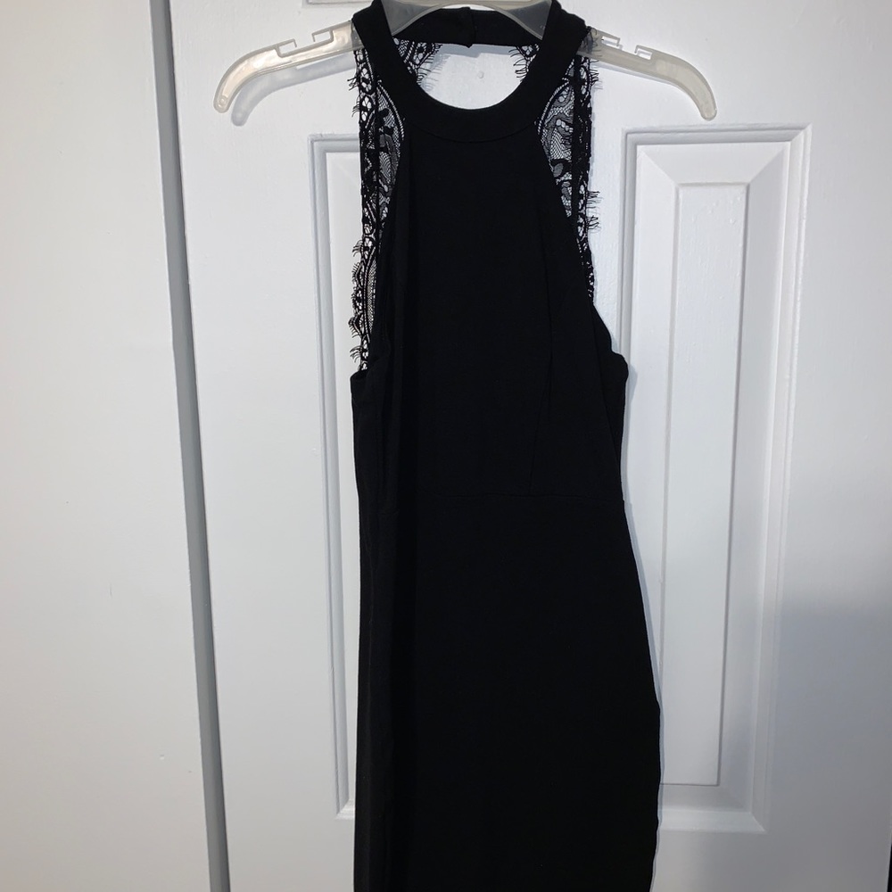 Black dress with lace on the back